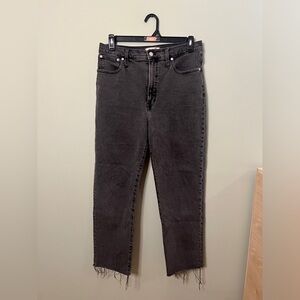 Madewell Perfect Vintage Straight Jeans Gray Women Size 30